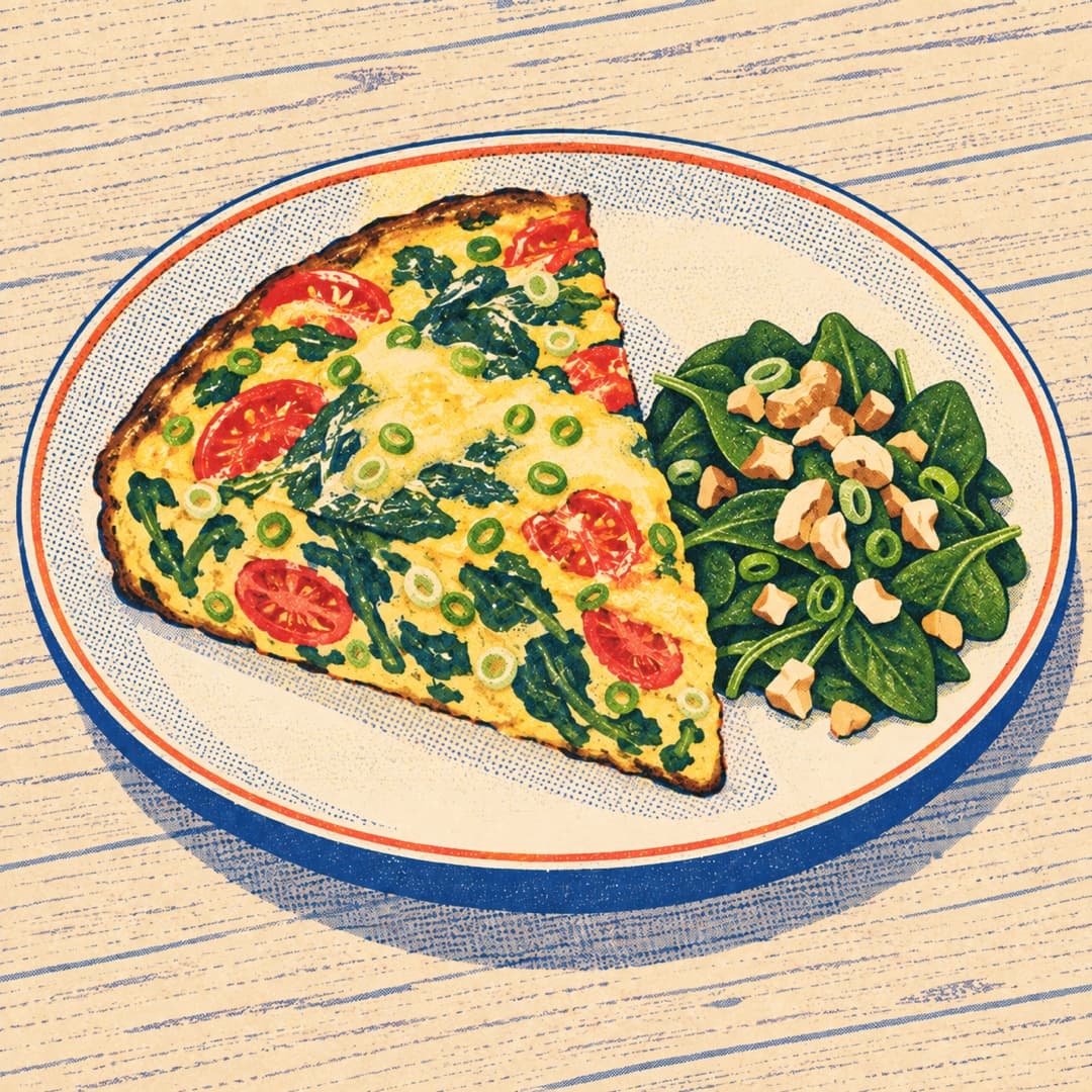 Spinach, Tomato, and Cheese Frittata