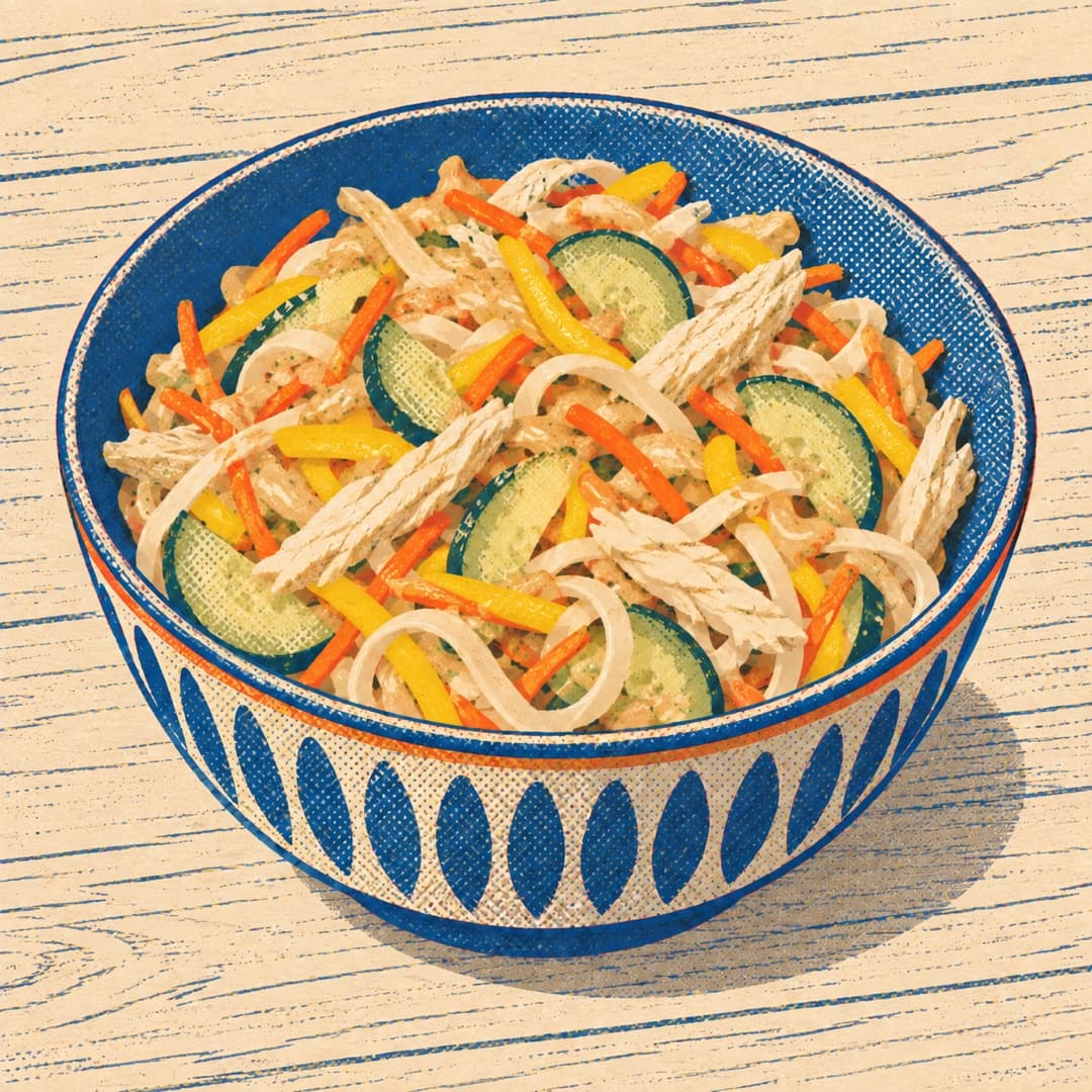 Peanut-Lime Rotisserie Chicken Noodle Salad