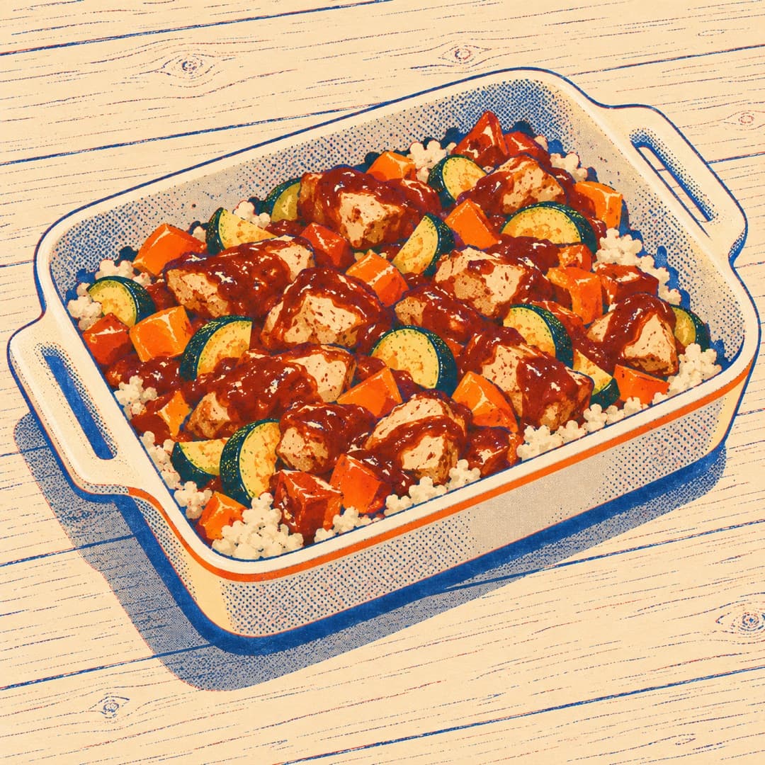 Barbecue Chicken Bake with Cauliflower Rice